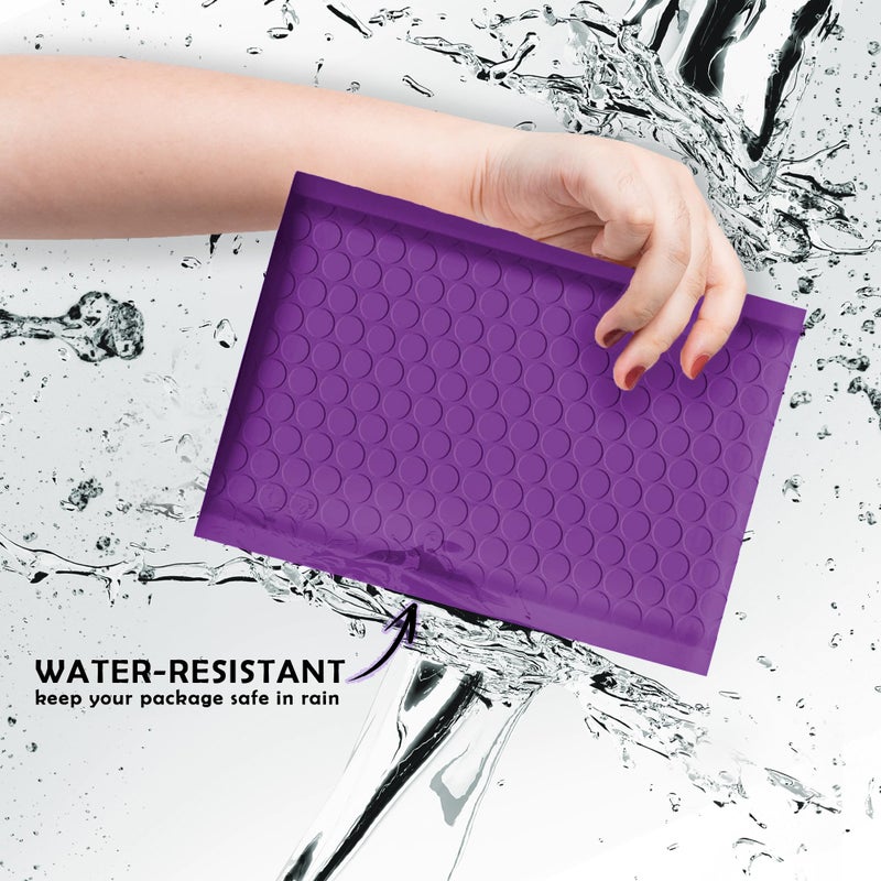 Yens Poly Bubble Mailers 6x10 25 Pack Purple Waterproof Self Seal Adhesive Shipping Bags, Cushioning Padded Envelopes for Shipping, Mailing, Packaging Usable 6x9 - Image 4